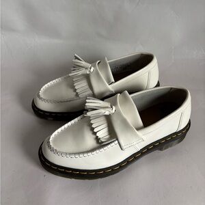 Dr. Martens Women Size 8 Adrian YS White Leather Tassel Loafers NWOT